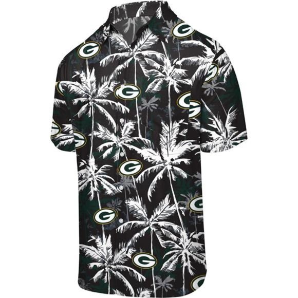 FOCO NFL Mens NFL Team Logo Floral Aloha Tropical Button Up Shirt - Picture 3 of 5